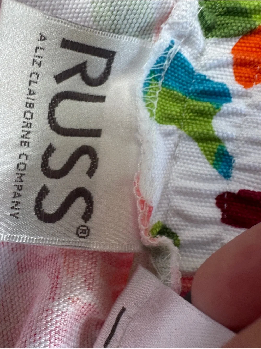 RUSS Pants Women's Size 6 White Floral Print Cropped Capri Y2K vintage